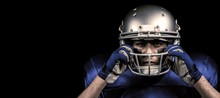 Composite Image Of American Football Player Wearing Helmet
