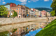 Buildings in Sarajevo over the river Miljacka - Bosnia and Herze