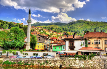 Sticker - View of the historic centre of Sarajevo - Bosnia and Herzegovina