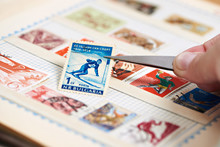 Postage Stamp With Skier On Album