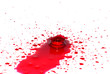 red Blood  splash isolated on white background