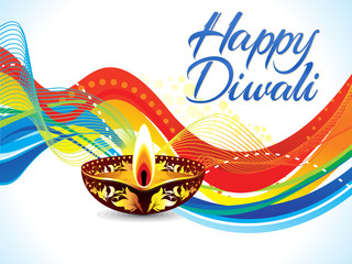 Wall Mural - abstract colorful artistic diwali wave background