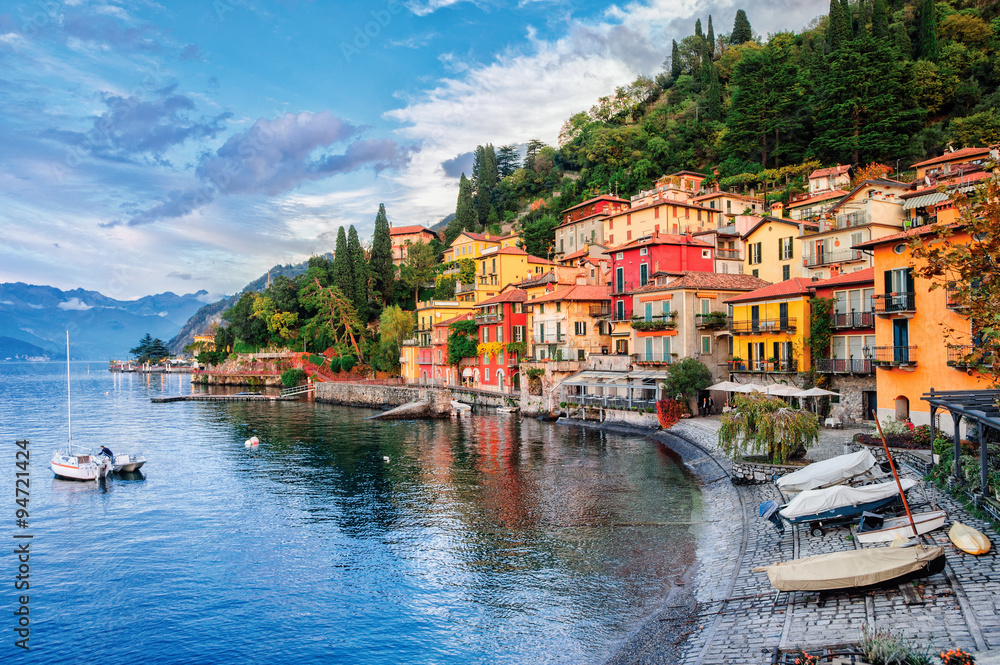 Town of Menaggio on lake Como, Milan, Italy - obrazy, fototapety, plakaty 