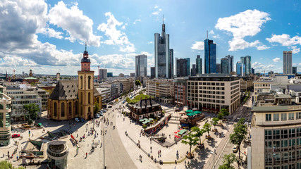 Canvas Print - Financial district in Frankfurt