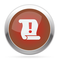 Wall Mural - White Important Information icon on red web app button