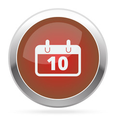 Wall Mural - White Calendar icon on red web app button