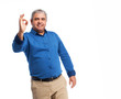 © asierromero - full body mature man doing a success gesture