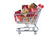 © sergiostudioru - shopping cart with christmas gifts isolated on white background