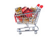 © sergiostudioru - shopping cart with christmas gifts isolated on white background