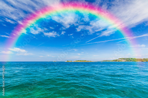 Fotografie, Obraz Classic Rainbow. A rainbow across the sky