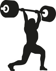 Sticker - Strong weightlifter with barbell