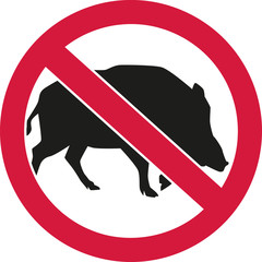 Wall Mural - Wild pigs forbidden