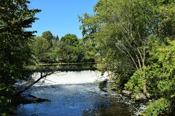 Waterfall/ little waterfall on a lake