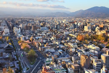 Sticker - Kyoto streets - aerial view