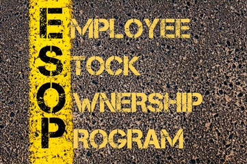 Wall Mural - Business Acronym ESOP as Employee Stock Ownership Program