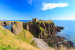 Dunnottar Castle with blue sky in - Stonehaven, Aberdeen, Scotland