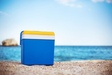 Cooler Box On The Sand Beach
