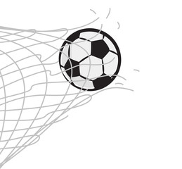 Wall Mural - soccer ball through the net