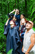 Group Of Tourists Wildlife Observation In Amazonia
