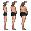 © high_resolution - Human man fat and slim concept isolated