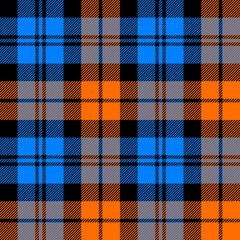 Wall Mural - orange and blue tartan seamless pattern