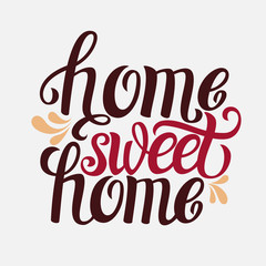 Wall Mural - Hand lettering typography poster 'Home sweet home'