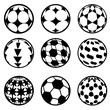 set of football and soccer balls