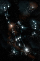 an artist's depiction of the constellation orion