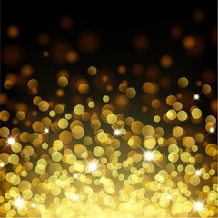 Wall Mural - Gold bokeh floating up