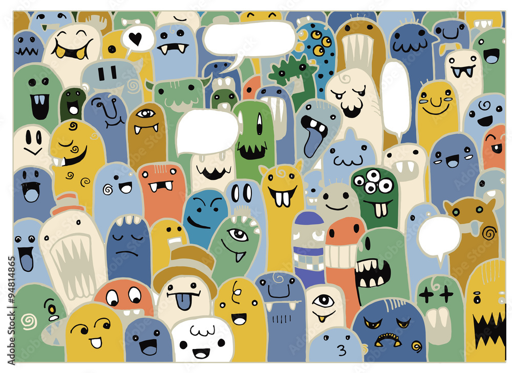recznie-rysowane-doodle-cudzoziemcow-i-potworow-doodle