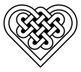 Wall Mural - Celtic heart knot isolated illustration