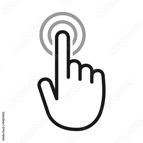 Fotografia, Obraz Hand touch / tap gesture line art icon for apps and websites