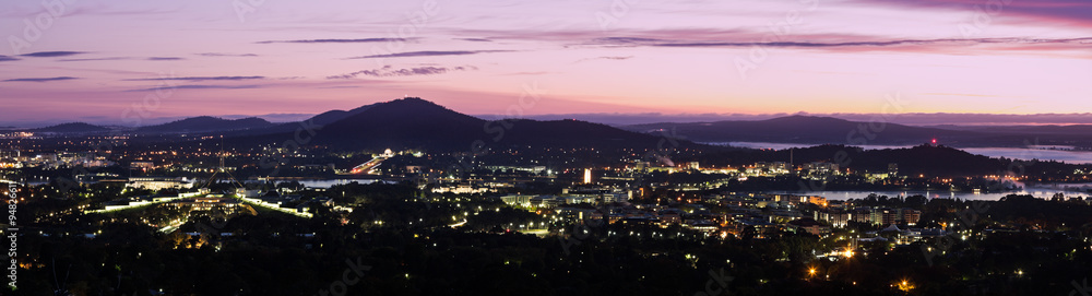 Canberra - sunrise panorama - obrazy, fototapety, plakaty 