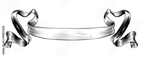 Vintage woodcut scroll