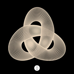 Wall Mural - Trefoil Knot. Connection Structure. Vector 3D Illustration.