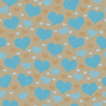 Teal And Brown Hearts Tile Pattern Repeat Background