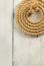 Ship Rope On Wood