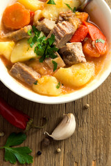 Wall Mural - stew with meat and vegetables