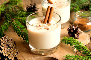 Wall Mural - eggnog with cinnamon