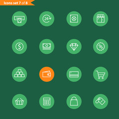 Aufkleber - Different line style icons collection. Mobile or web application