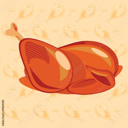 Fried Chicken Fried Turkey Holiday Meal For Christmas And Thanksgiving Vector Illustration Stock Vector Adobe Stock Fried Chicken Fried Turkey Holiday Meal For Christmas And Thanksgiving Vector Illustration Stock Vector Adobe Stock