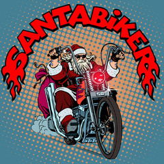 Santa Claus biker motorcycle Christmas gifts