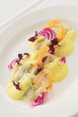 Poster - fresh ravioli plated appetizer starter