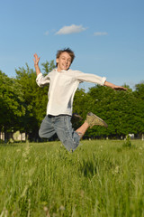 Wall Mural - happy  boy in the park