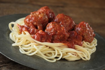 Wall Mural - fresh mitalian meatballs meal