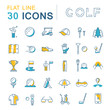 © M.Style - Set Vector Flat Line Icons Golf