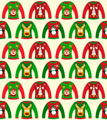 Wall Mural - Christmas sweater seamless