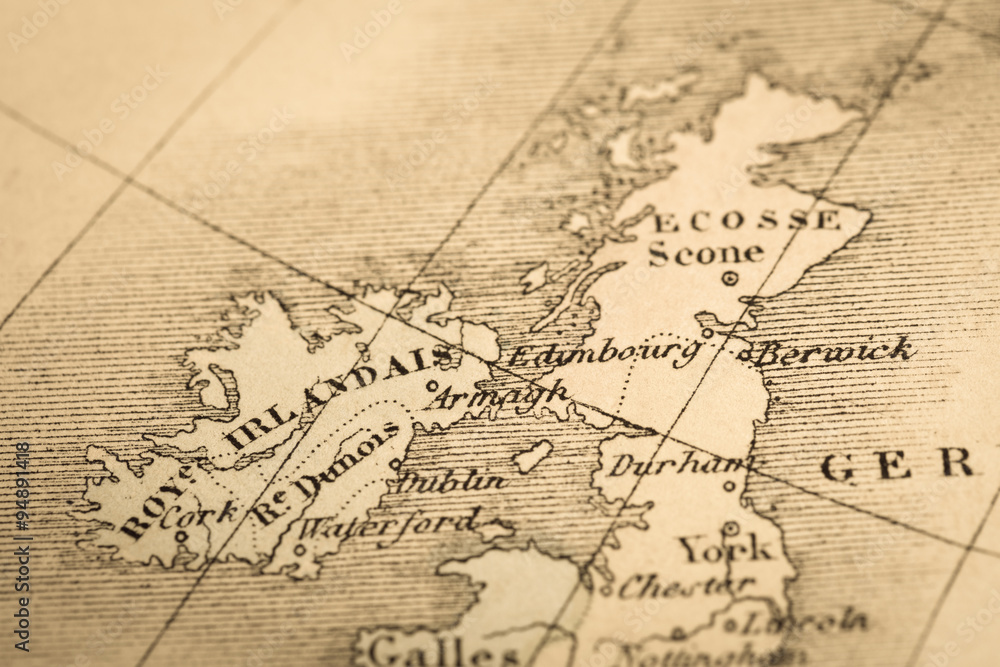 Stock-Foto „アンティークの世界地図 イギリス・ロンドン