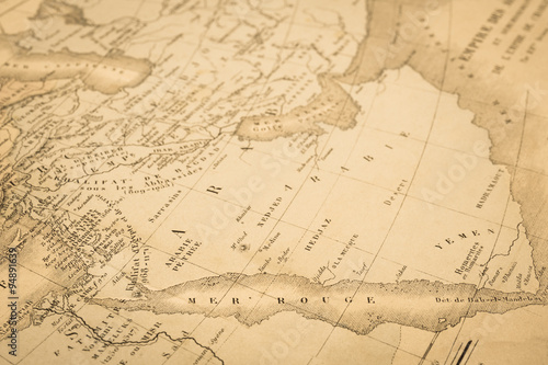 アンティークの世界地図 紅海 Stock Photo Adobe Stock