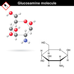 Canvas Print - Glucosamine molecule structure